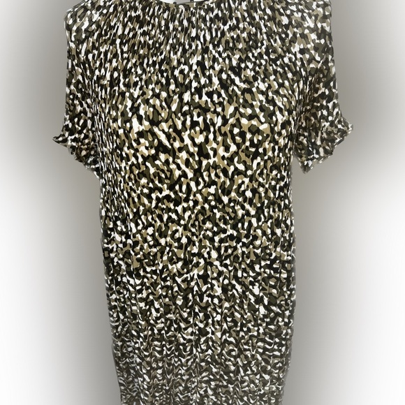 Michael Kors Women's Pleated Camouflage Print Dress (D1) - Picture 3 of 11